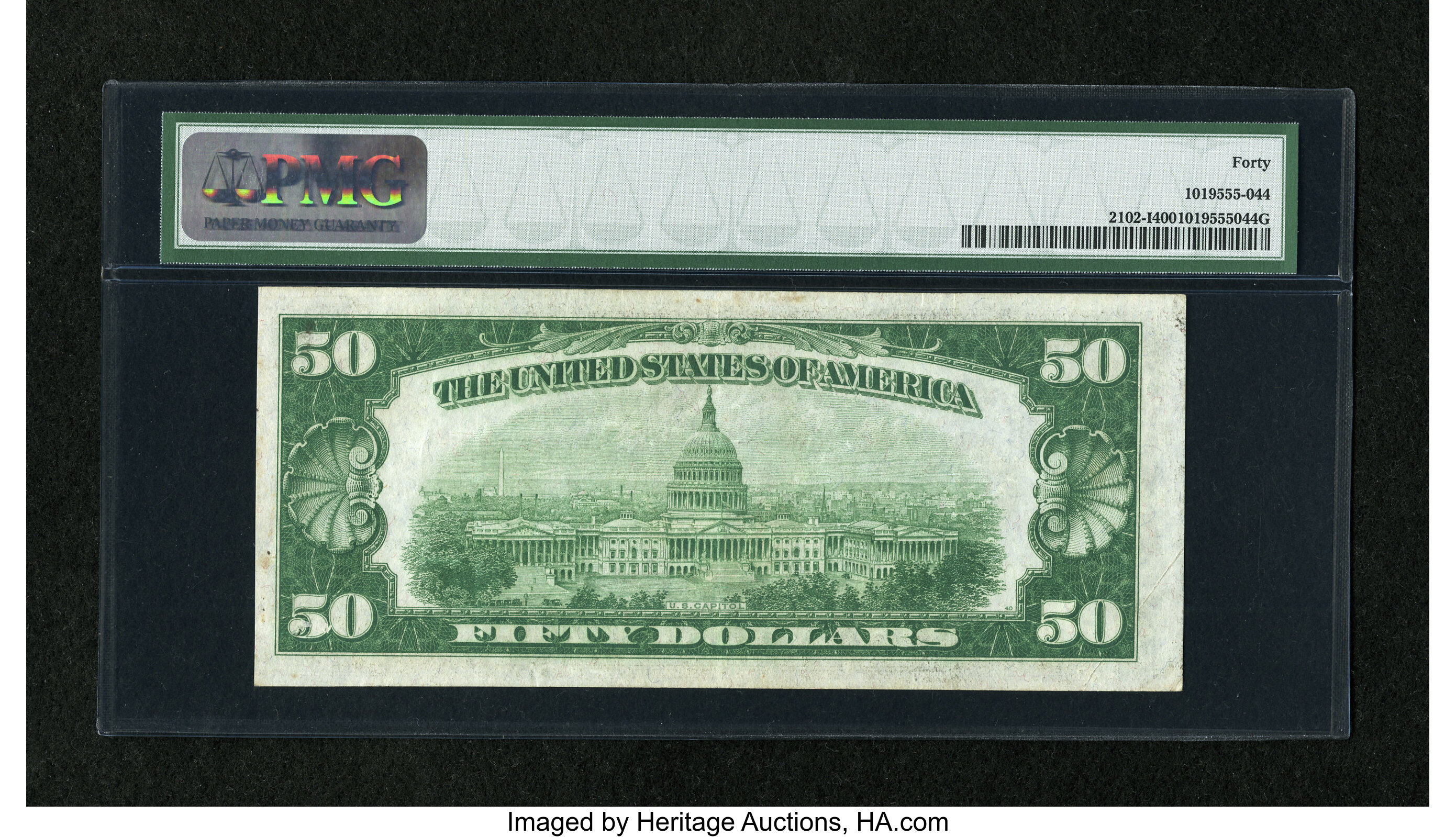 image for: Fr. 2102-I $50 1934 LGS Federal Reserve Note. PMG Extremely Fine 40....