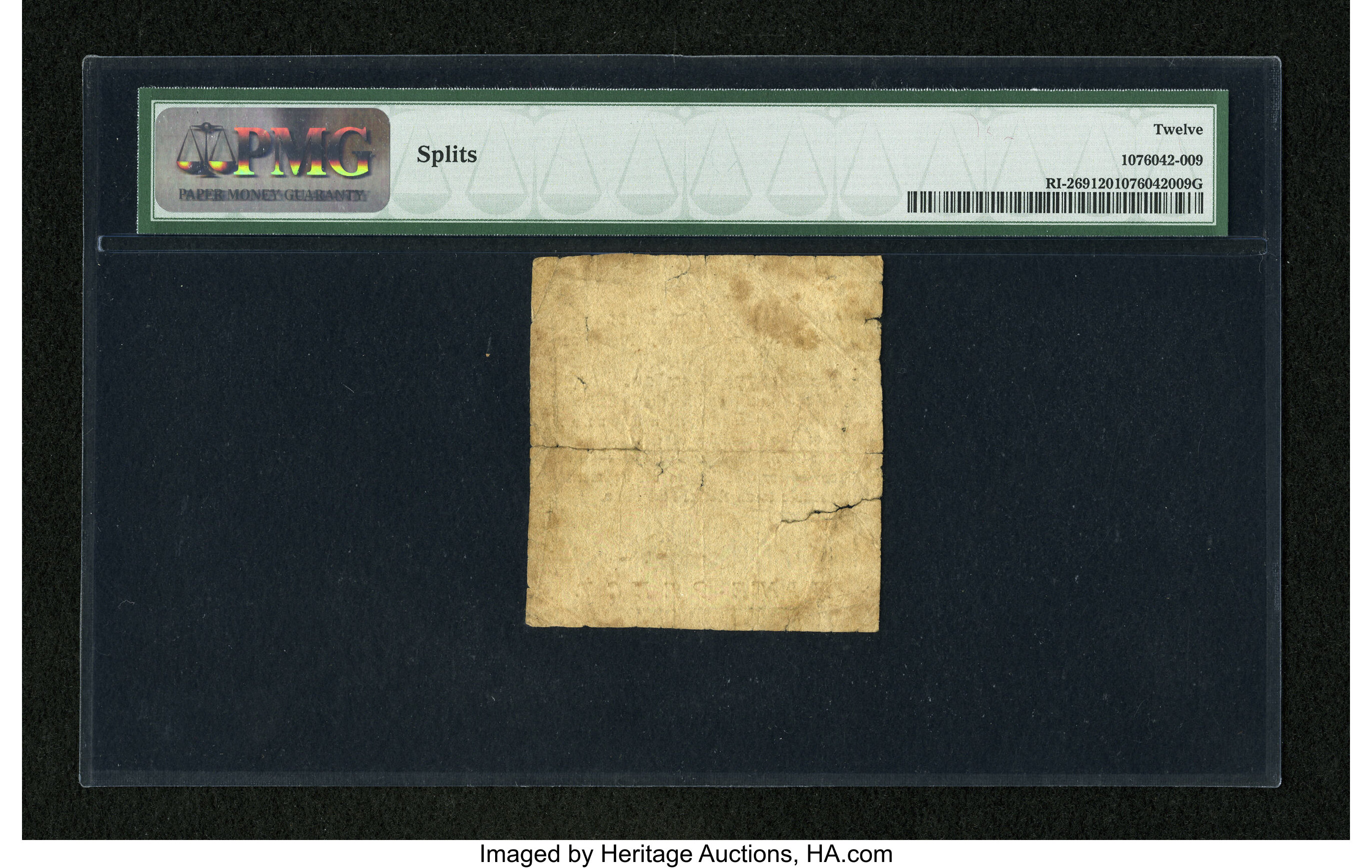image for: Rhode Island May 22, 1777 $1/8 PMG Fine 12....