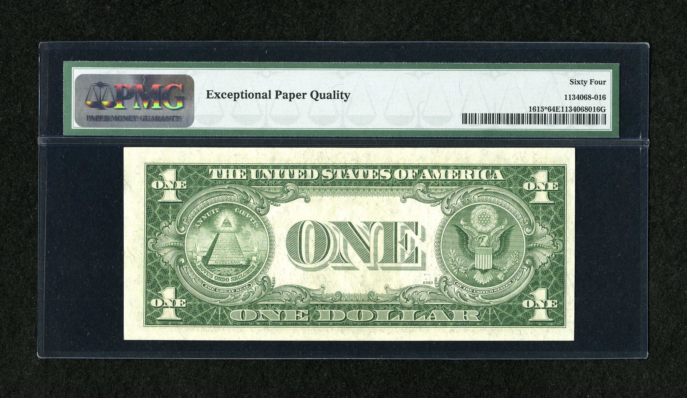 image for: Fr. 1615* $1 1935F Silver Certificate Star. PMG Choice Uncirculated 64 EPQ....