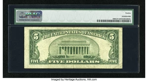 image for: Fr. 1960-H* $5 1934D Federal Reserve Note. PMG Fine 12....
