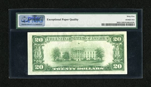 image for: Fr. 2052-C $20 1928B Dark Green Seal Federal Reserve Note. PMG Gem Uncirculated 65 EPQ....