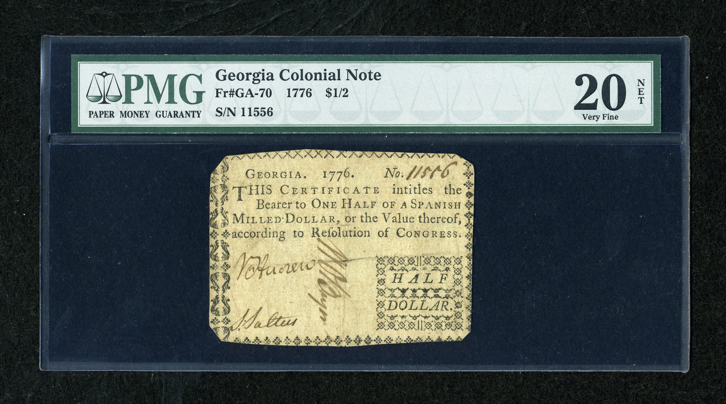 image for: Georgia 1776 $1/2 PMG Very Fine 20 Net....