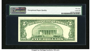 image for: Fr. 1532* $5 1953 Legal Tender Star Note. PMG Choice About Unc 58 EPQ....