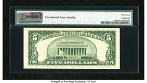 image for: Fr. 1657 $5 1953B Silver Certificate. PMG Superb Gem Unc 67 EPQ....