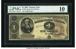 image for: Fr. 348 $1 1890 Treasury Note PMG Very Good 10....