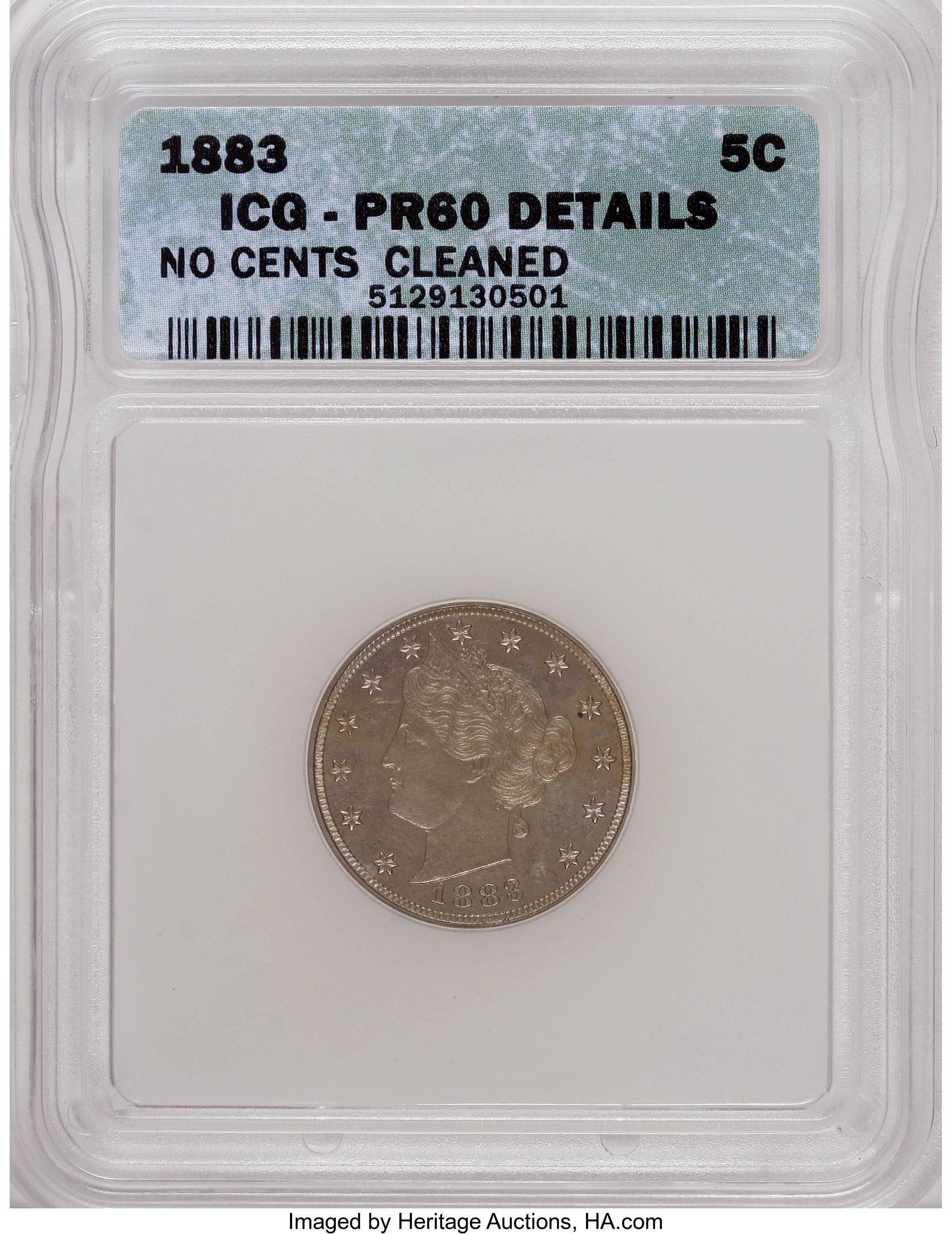 1883 5c No Cents PR61 thumbnail 14