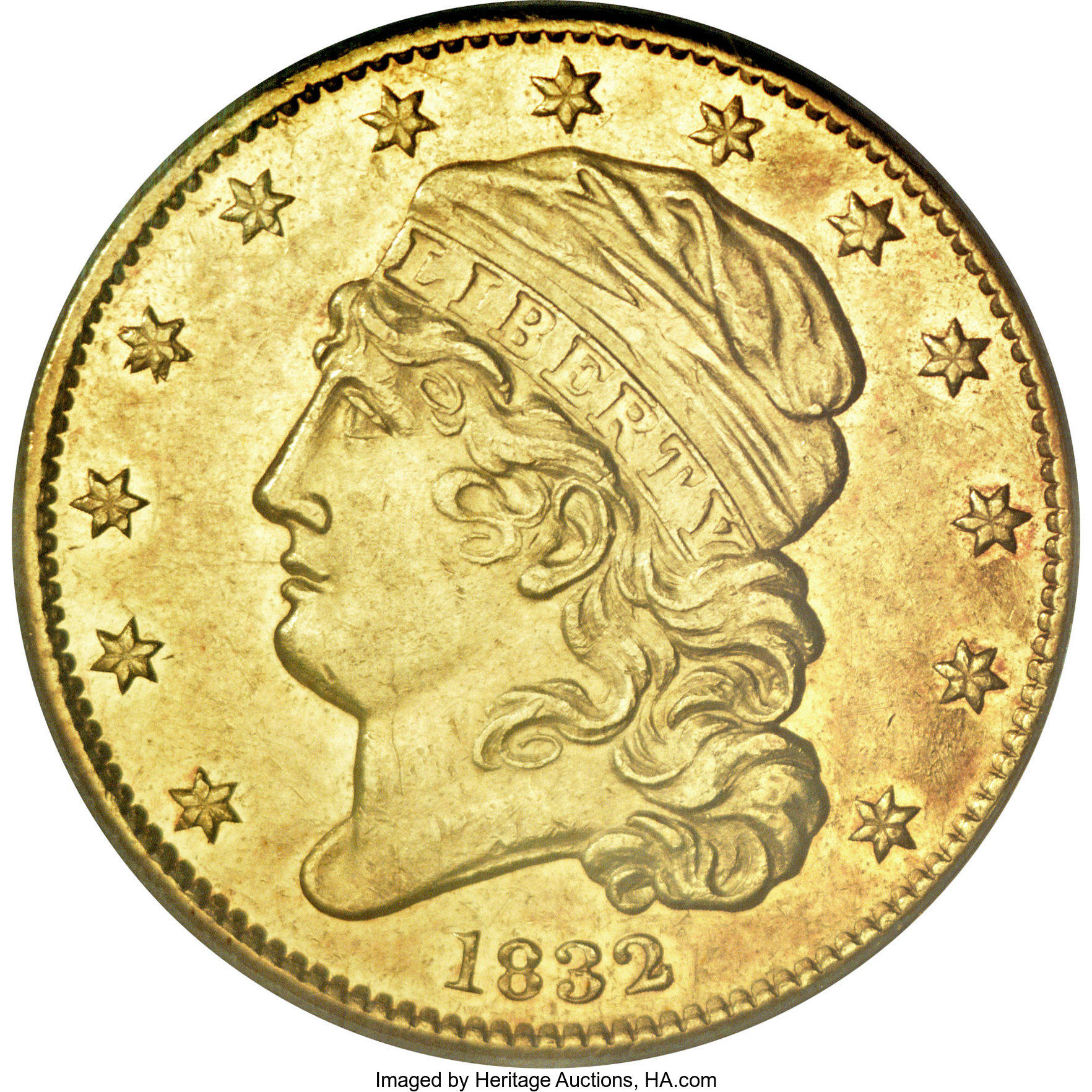 image for: 1832 $5 13 Stars AU55 PCGS....