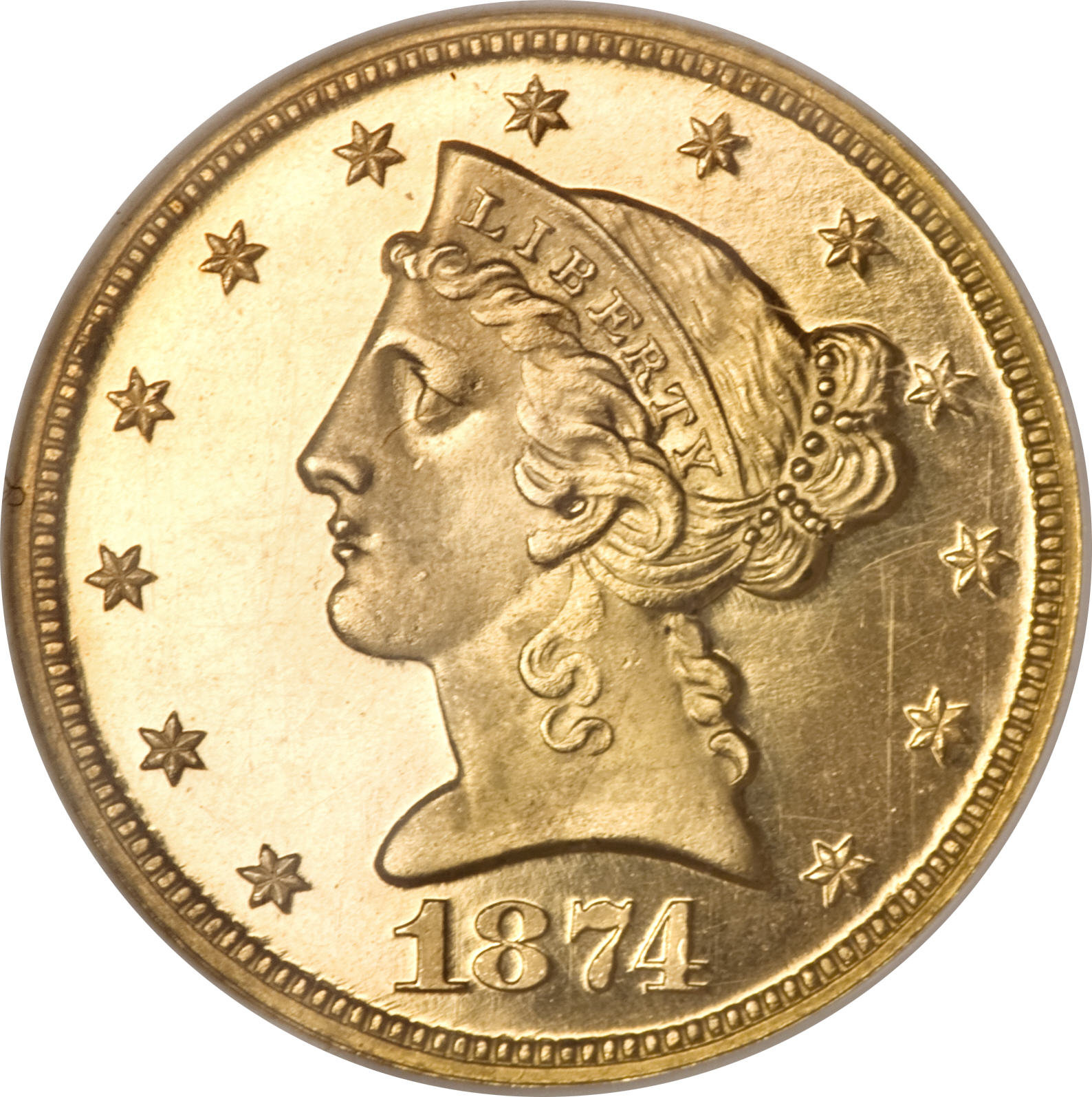 image for: 1874 $5 PR65  ★  Cameo NGC....