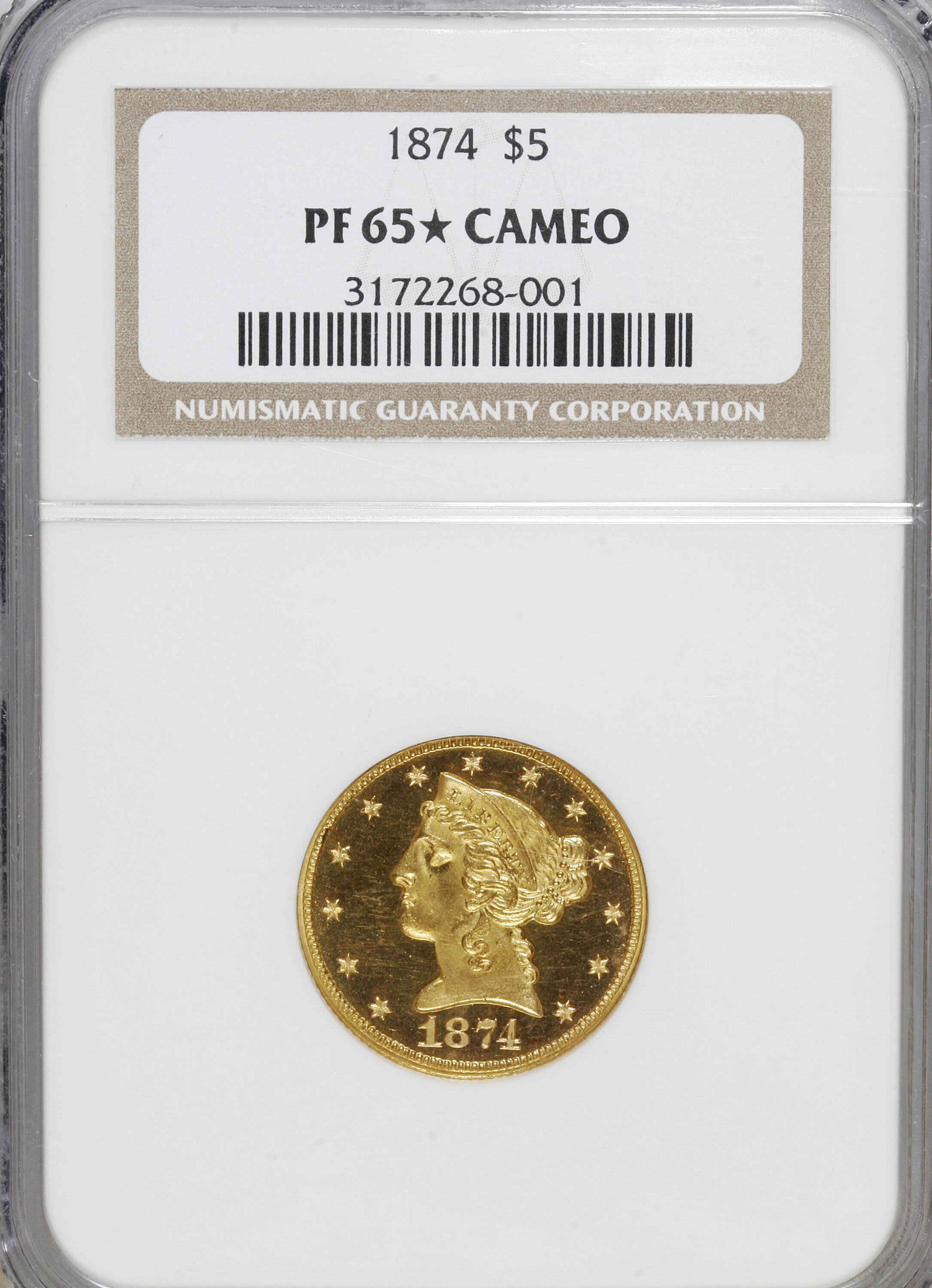 image for: 1874 $5 PR65  ★  Cameo NGC....