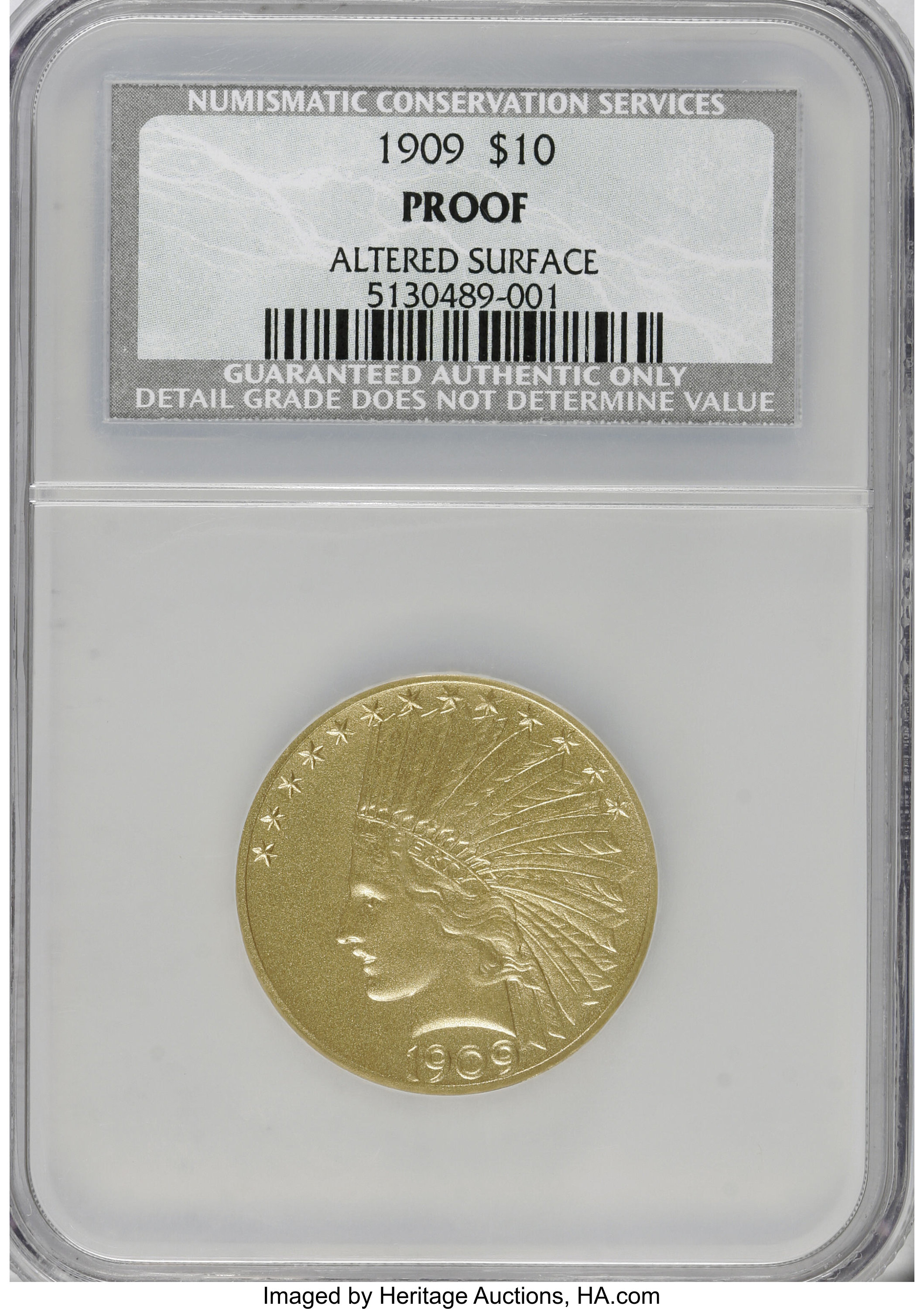 image for: 1909 $10 --Altered Surface--NCS. Proof....