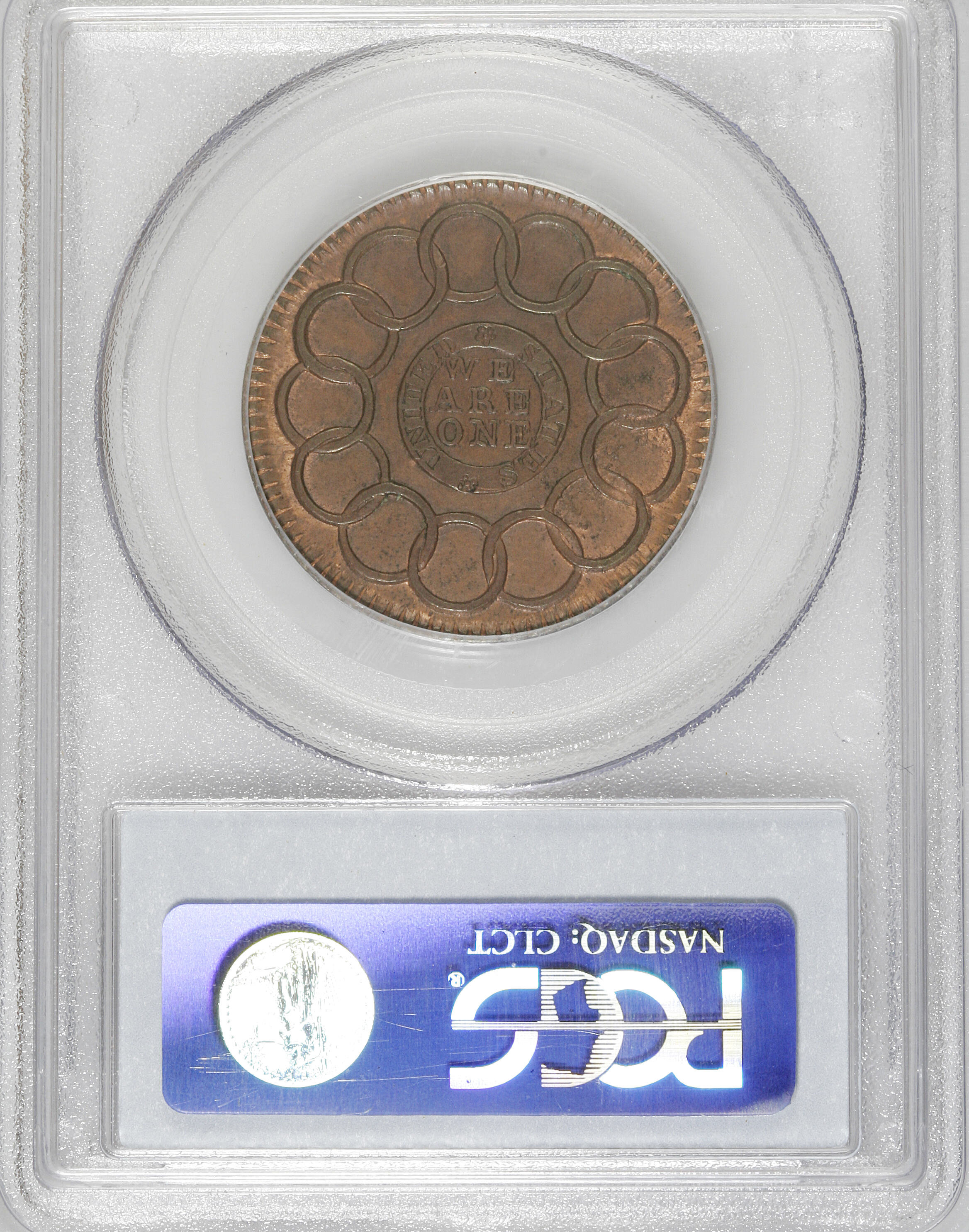 image for: 1787 1C Fugio Cent, New Haven Restrike, Copper MS64 Red and Brown PCGS. PCGS Population (13/17). NGC Census: (0/0).   (#917...