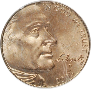 image for: 2005-D 5C Bison Nickel--Copper Washed--MS66 ANACS. ...