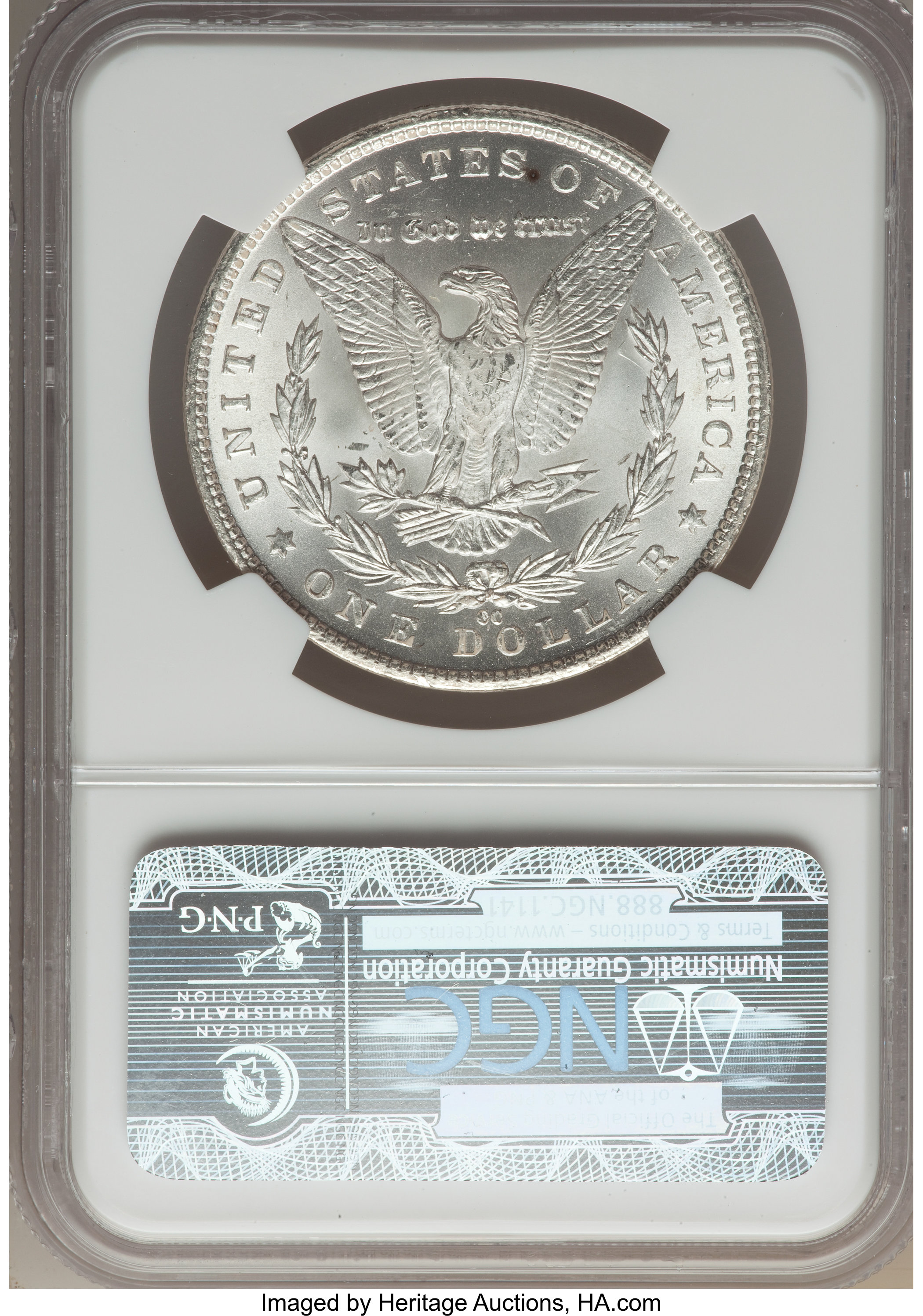 image for: 1882-CC $1 Third Stage, VAM-2B, MS64 NGC. Hitlist-40. NGC Census: (0/0). PCGS Population (23/16)....
