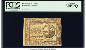 image for: Continental Currency May 9, 1776 $2 PCGS Very Fine 30PPQ....