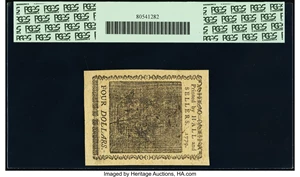 image for: Continental Currency January 14, 1779 $4 PCGS Extremely Fine 40....