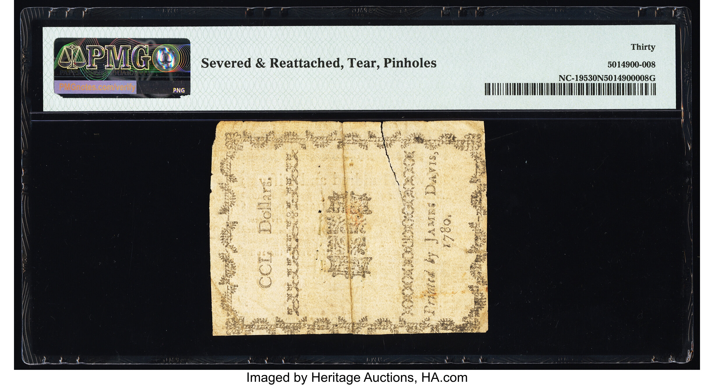 image for: North Carolina May 10, 1780 $250 Quaerenda Pecunia Primum Est. PMG Very Fine 30 Net....