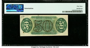 image for: Fr. 1363 50¢ Third Issue Justice PMG About Uncirculated 53....