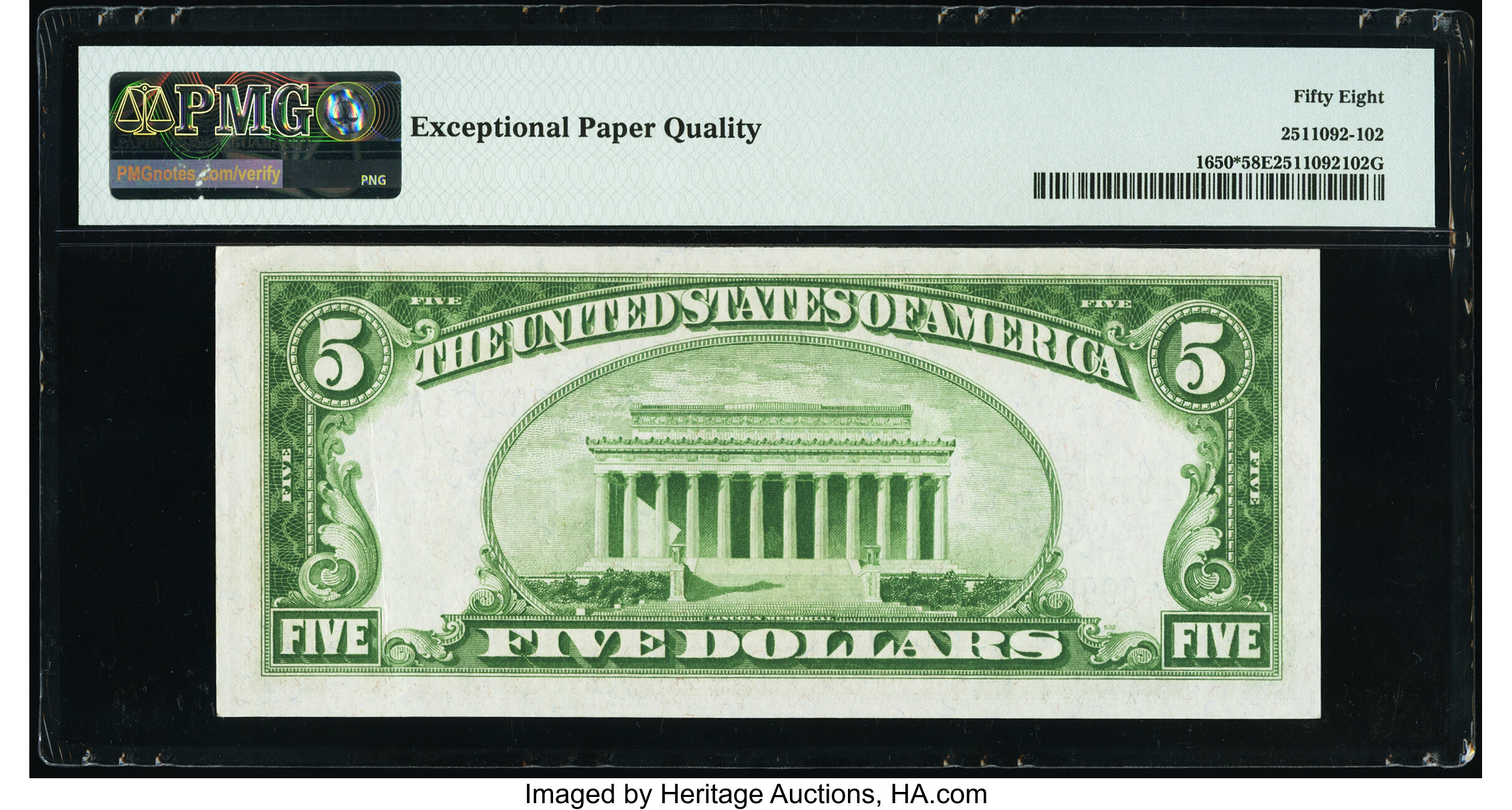 image for: Fr. 1650* $5 1934 Silver Certificate Star. PMG Choice About Unc 58 EPQ....