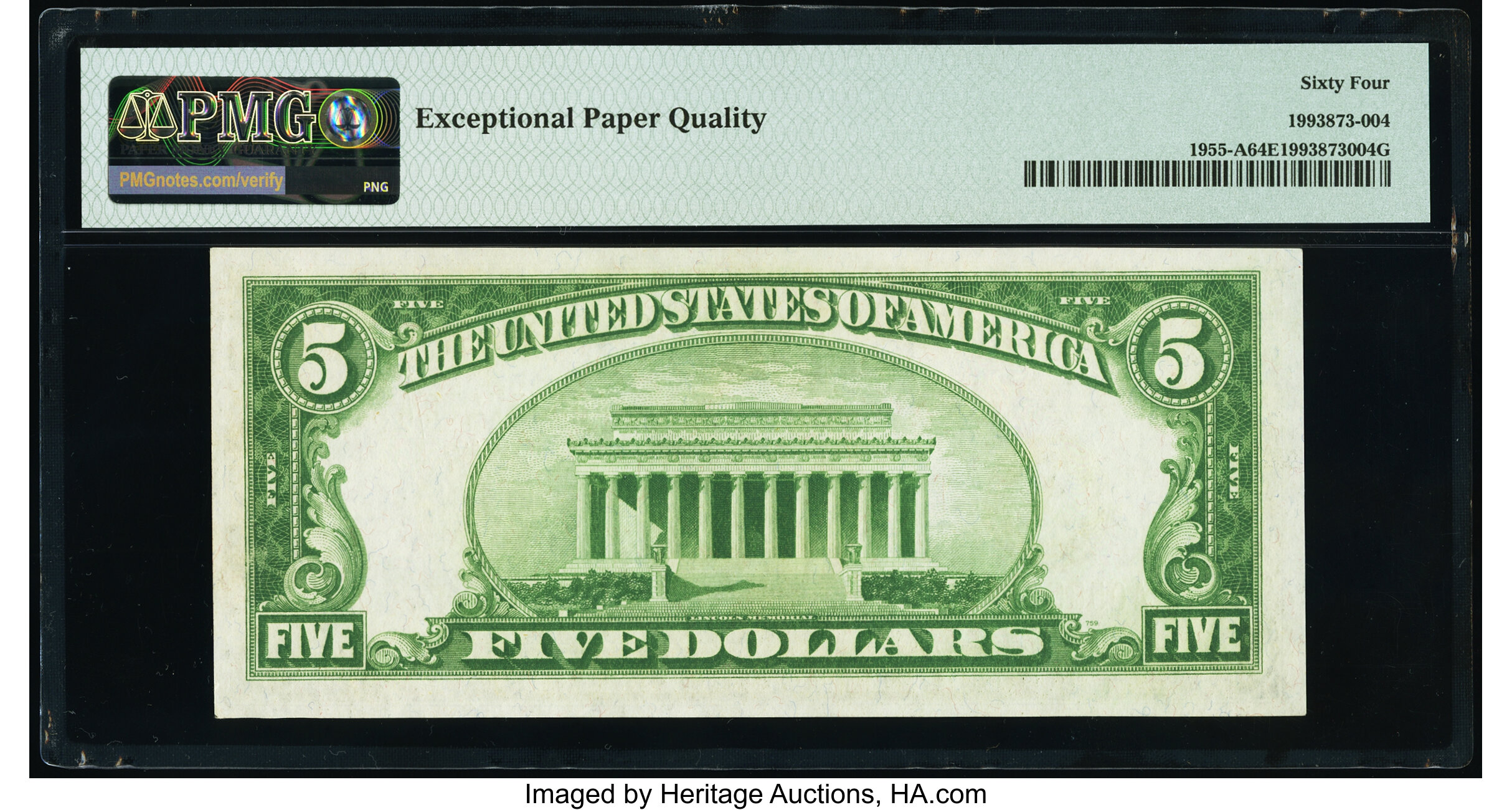 image for: Fr. 1955-A $5 1934 Federal Reserve Note. PMG Choice Uncirculated 64 EPQ....