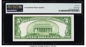 image for: Fr. 1955-I $5 1934 Federal Reserve Note. PMG Gem Uncirculated 65 EPQ....