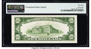 image for: Fr. 2006-B* $10 1934A Federal Reserve Star Note. PMG Choice About Unc 58 EPQ....