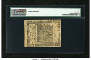 image for: Continental Currency May 10, 1775 $6 PMG About Uncirculated 50 Net....