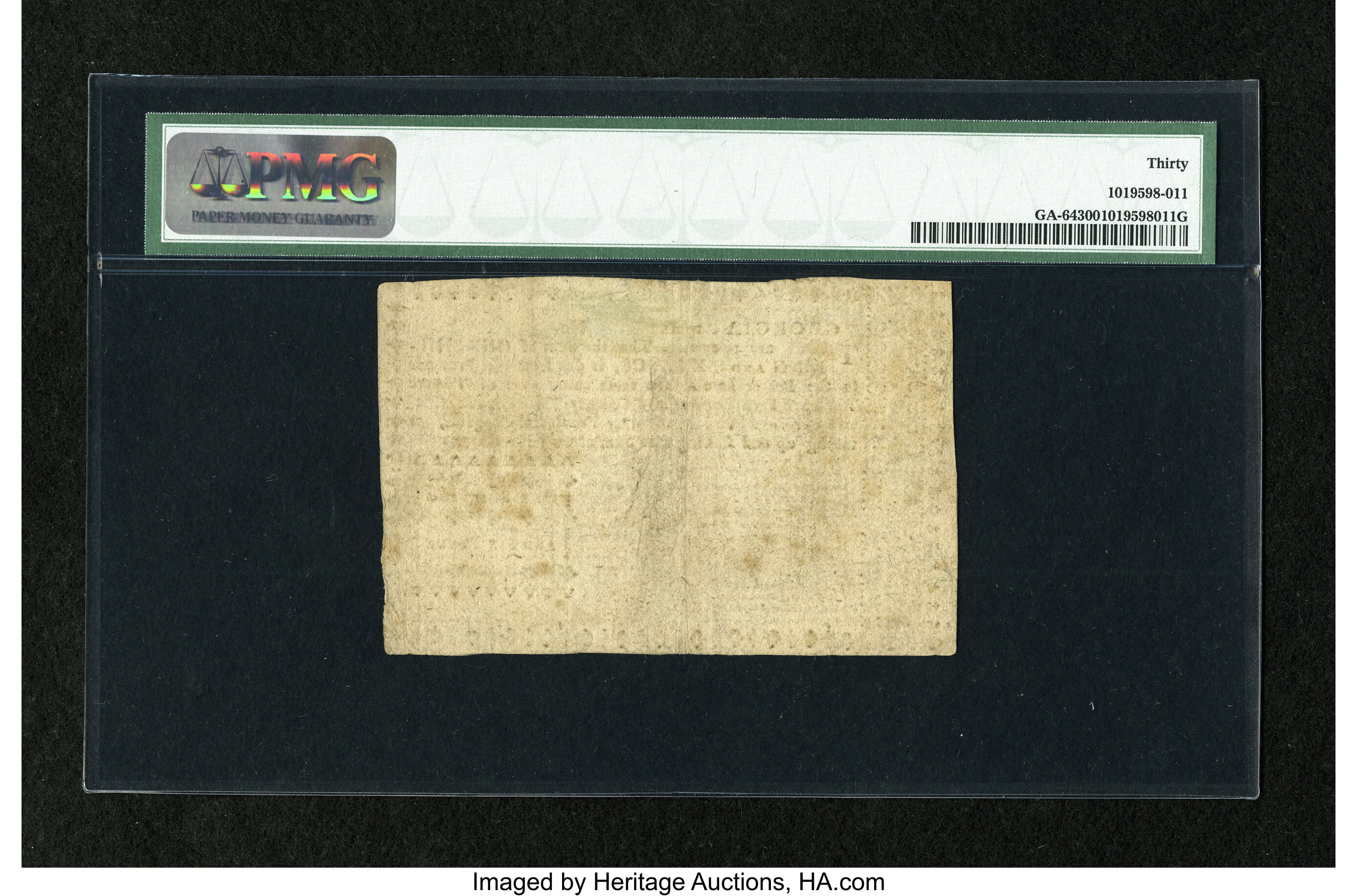 image for: Georgia 1776 1s/6d PMG Very Fine 30....