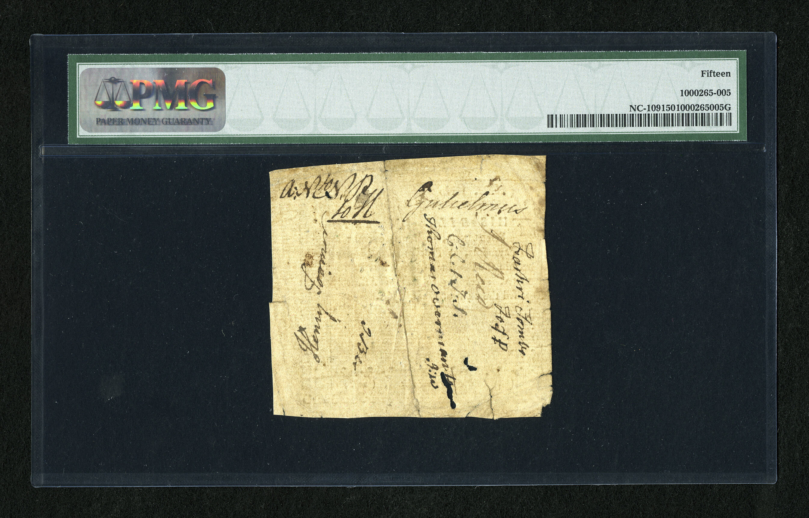 image for: North Carolina July 14, 1760 20s PMG Choice Fine 15....