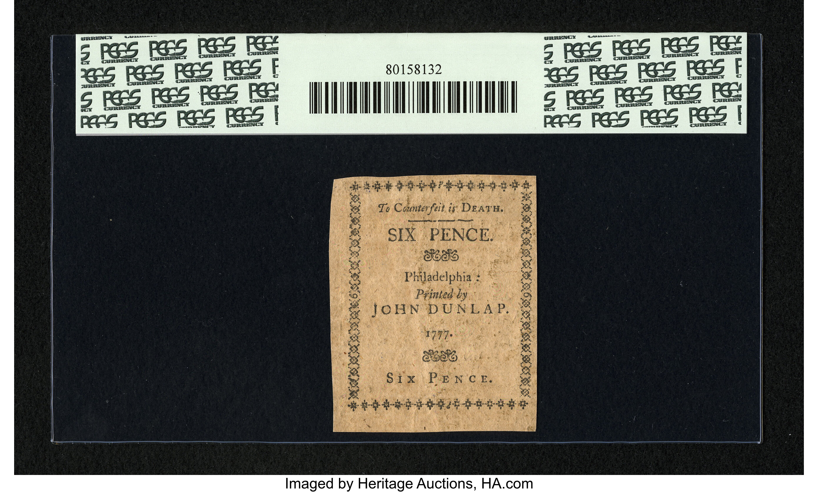 image for: Pennsylvania April 10, 1777 6d PCGS Choice About New 55PPQ....