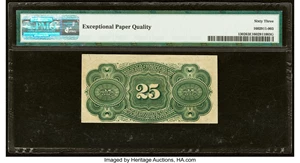 image for: Fr. 1302 25¢ Fourth Issue PMG Choice Uncirculated 63 EPQ....