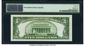 image for: Fr. 1652 $5 1934B Silver Certificate. PMG Gem Uncirculated 66 EPQ....