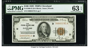 image for: Fr. 1890-D $100 1929 Federal Reserve Bank Note. PMG Choice Uncirculated 63 EPQ....