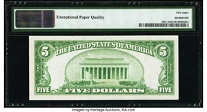 image for: Fr. 1951-A $5 1928A Federal Reserve Note. PMG Choice About Unc 58 EPQ....