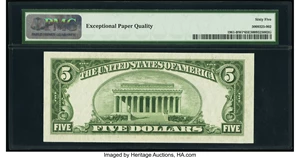 image for: Fr. 1961-B* $5 1950 Wide I Federal Reserve Star Note. PMG Gem Uncirculated 65 EPQ....