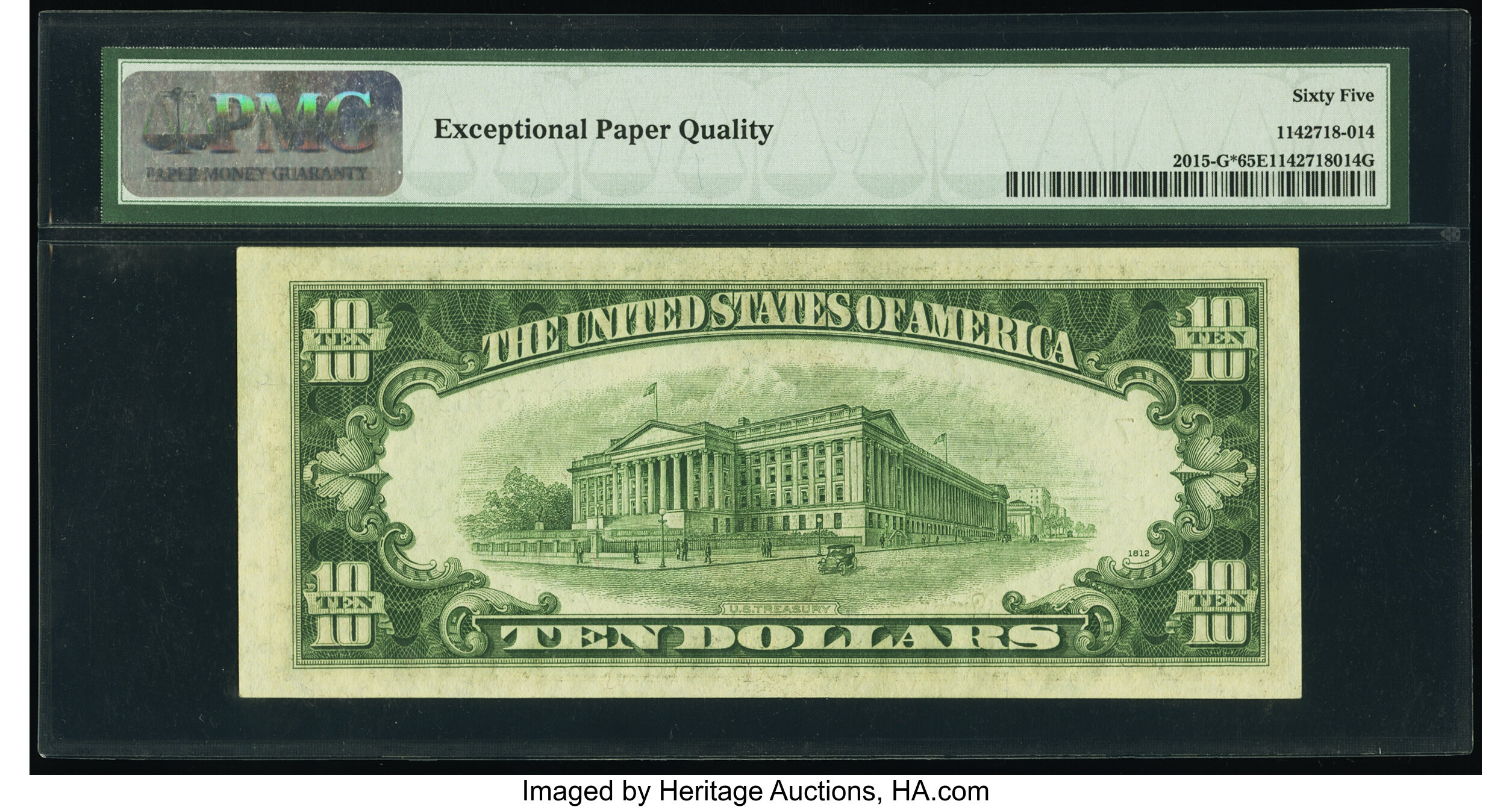 image for: Fr. 2015-G* $10 1950E Federal Reserve Star Note. PMG Gem Uncirculated 65 EPQ....