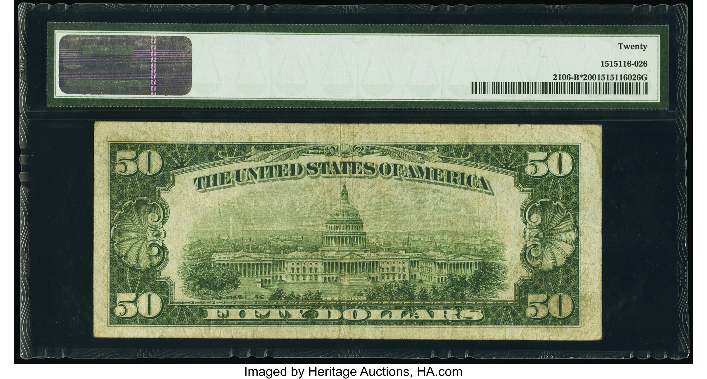 image for: Fr. 2106-B* $50 1934D Federal Reserve Star Note. PMG Very Fine 20....