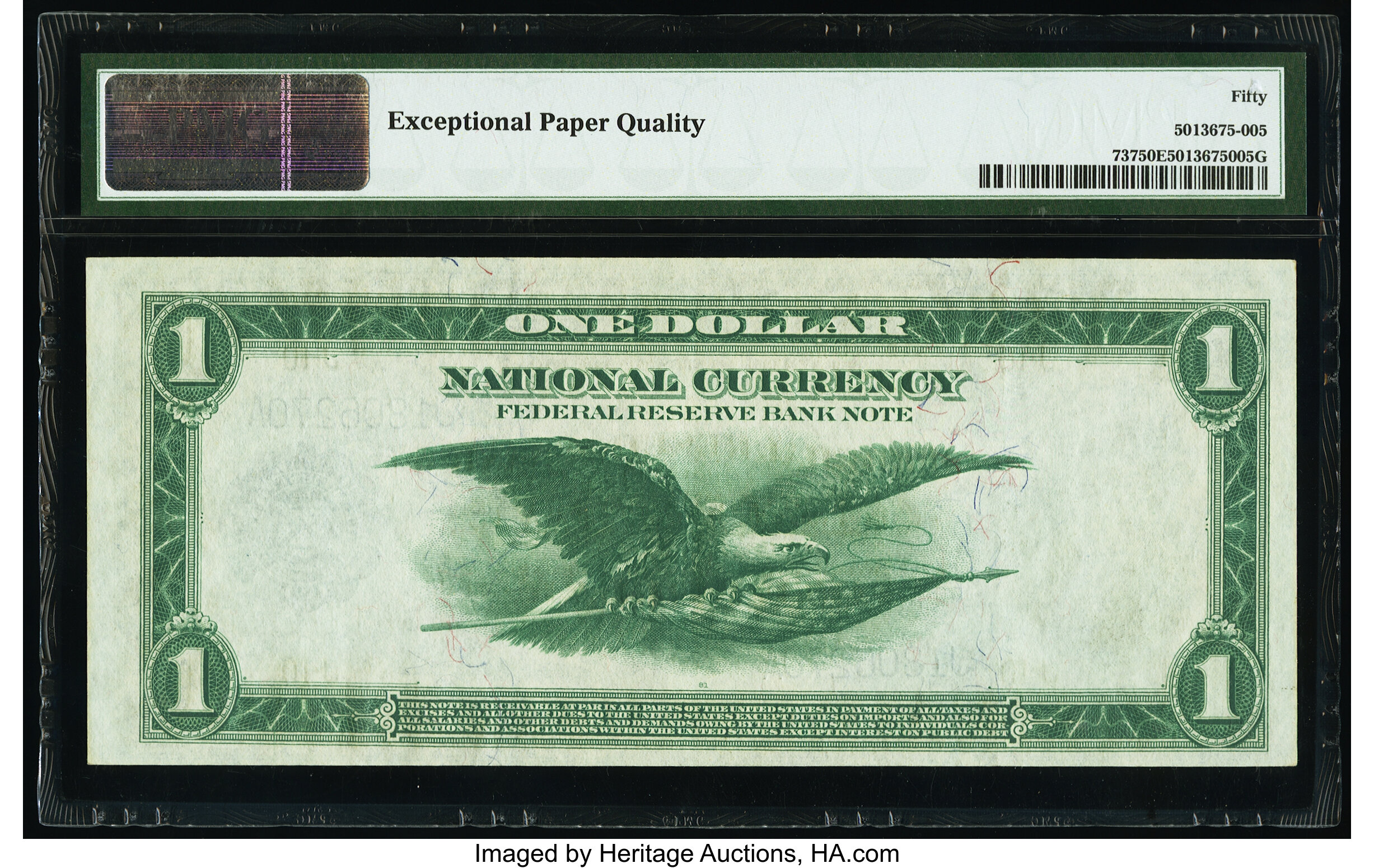 image for: Fr. 737 $1 1918 Federal Reserve Bank Note PMG About Uncirculated 50 EPQ....