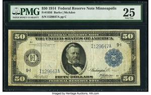 image for: Fr. 1056 $50 1914 Federal Reserve Note PMG Very Fine 25....