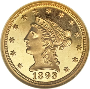 image for: 1893 $2 1/2 PR64 Cameo NGC....