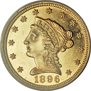 image for: 1896 $2 1/2 PR61 Cameo PCGS. CAC....