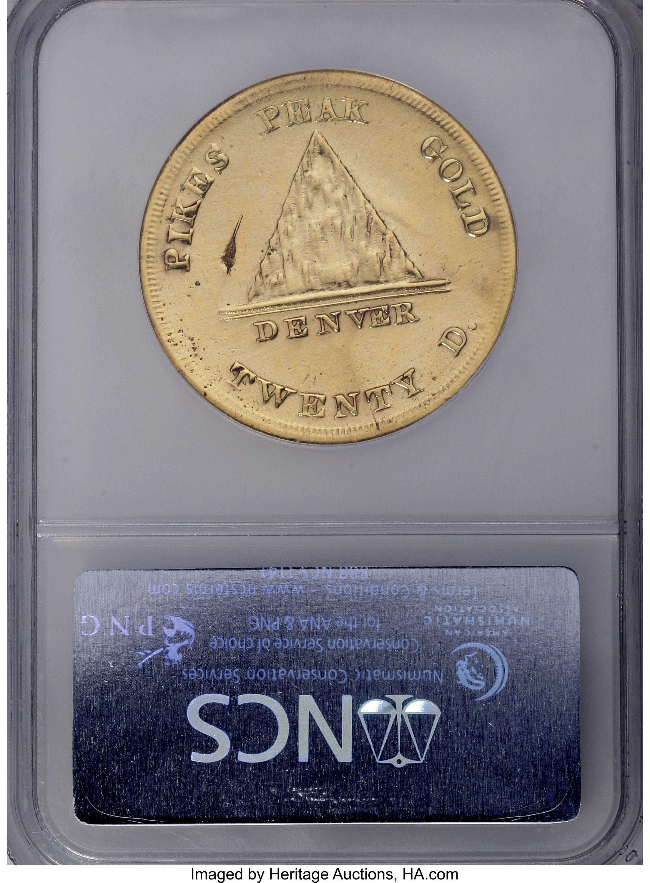 image for: 1860 $20 Clark, Gruber $20 Copper Die Trial--Scratched, Plated--NCS. AU Details....