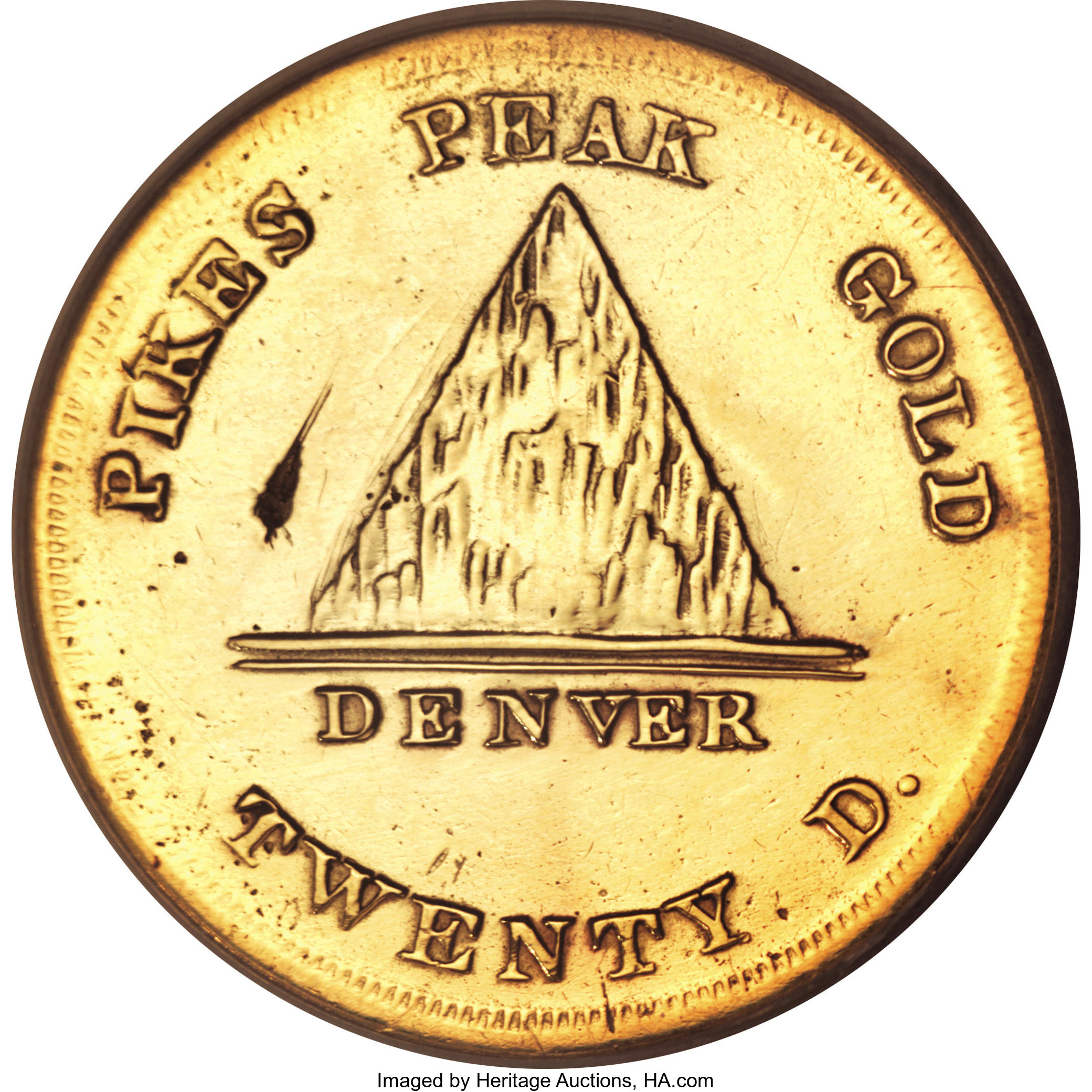 image for: 1860 $20 Clark, Gruber $20 Copper Die Trial--Scratched, Plated--NCS. AU Details....