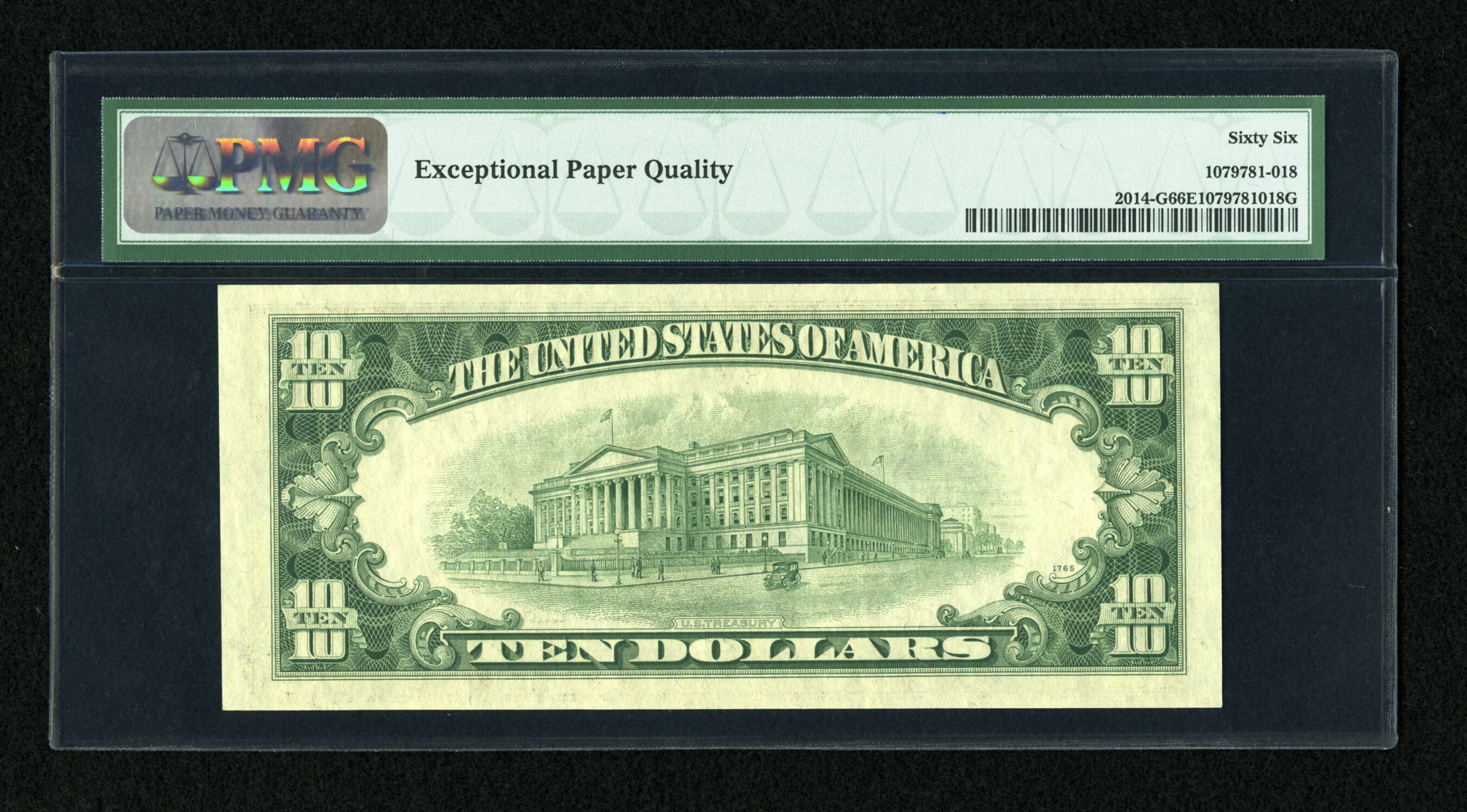 image for: Fr. 2014-G $10 1950D Federal Reserve Note. PMG Gem Uncirculated 66 EPQ....