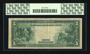 image for: Fr. 889 $5 1914 Federal Reserve Note PCGS Fine 15....