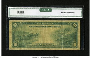 image for: Fr. 914 $10 1914 Federal Reserve Note CGA Fine 15....