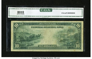 image for: Fr. 946 $10 1914 Federal Reserve Note CGA Very Fine 20....