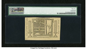 image for: New York August 25, 1774 (Water Works) 1s PMG About Uncirculated 55....