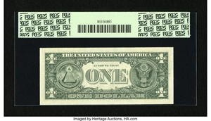 image for: Near Solid Serial Number Fr. 1907-A $1 1969D Federal Reserve Note. PCGS Very Choice New 64PPQ....