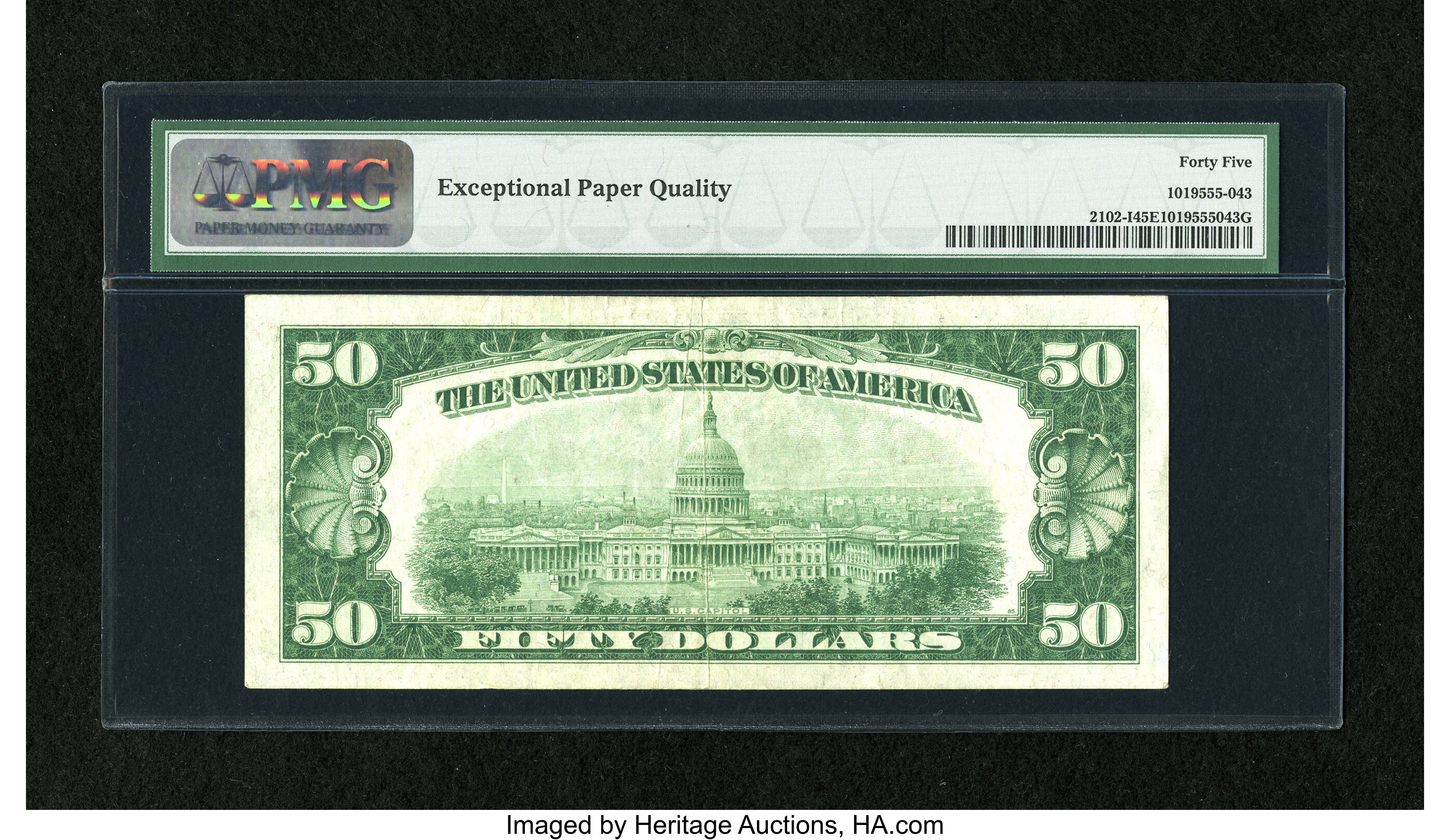 image for: Fr. 2102-I $50 1934 LGS Federal Reserve Note. PMG Choice Extremely Fine 45 EPQ....