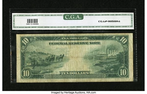image for: Fr. 946 $10 1914 Federal Reserve Note CGA Fine 12....